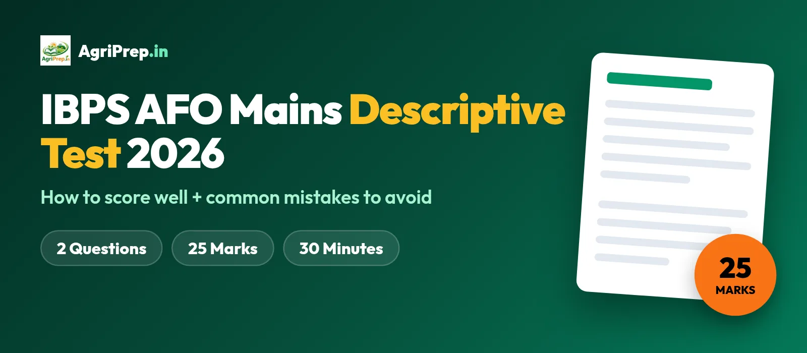 IBPS AFO Mains Descriptive Test 2026: How to Score Well + Common Mistakes to Avoid
